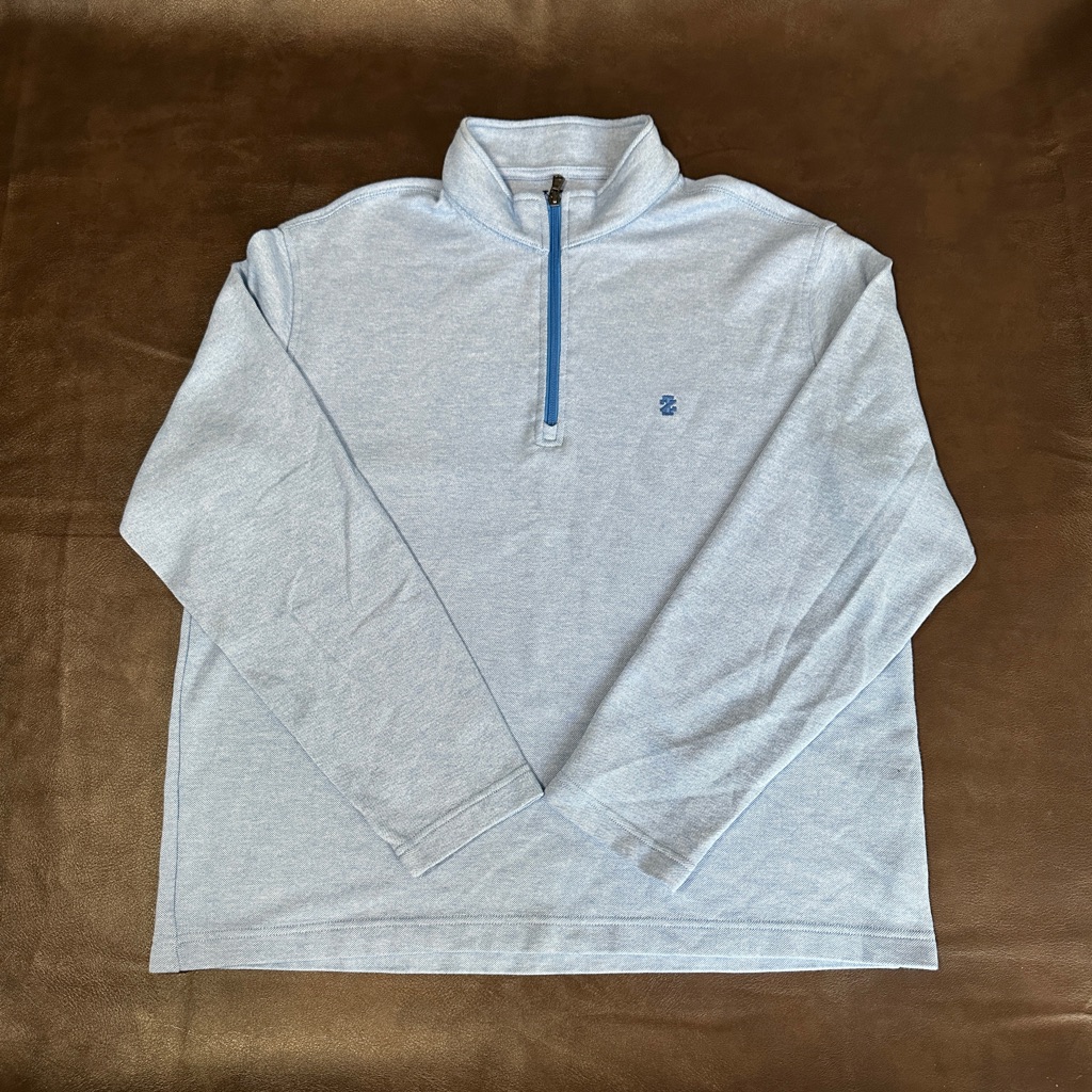Izod Light Blue Quarter - Zip Pullover Size L
